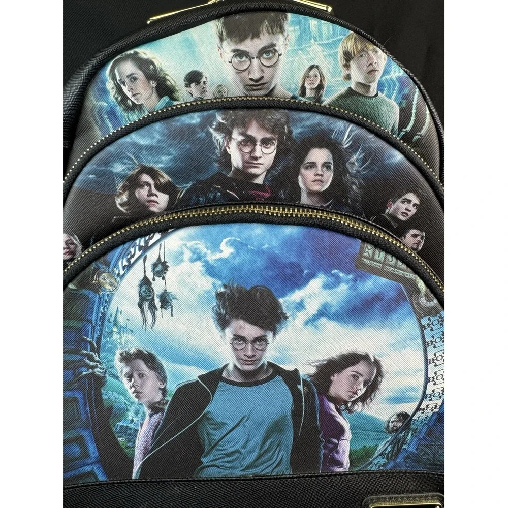 Loungefly Harry Potter Trilogy Series 2 Movie Poster Triple Pocket Mini Backpack
